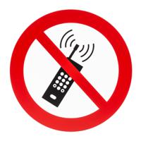 813-4615 Plastic No Mobiles Prohibition Sign, None