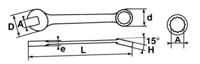 50a-9 SAM Combination Spanner, 9mm, 23/64in, Metric, Height Safe, Double Ended, 135 mm Overall