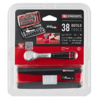 r181nanopb Facom 38-Piece Metric 1/4 in Standard Socket/Bit Set with Ratchet, 6 point