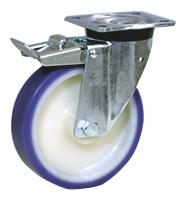36014fr LAG Braked Swivel Castor Wheel, 300kg Capacity, 125mm Wheel