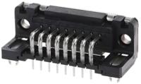 09662527611 HARTING 15 Way Right Angle Through Hole D-sub Connector Socket, 2.74mm Pitch, with Boardlocks, M3 Threaded Inserts