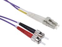 536-6816 RS PRO LC to ST Duplex Multi Mode OM3 Fibre Optic Cable, 50/125μm, Purple, 2m