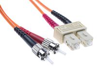 536-6923 RS PRO ST to SC Duplex Multi Mode OM2 Fibre Optic Cable, 50/125μm, Orange, 2m