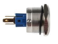 811-8538 RS PRO Illuminated Push Button Switch, Momentary, Panel Mount, 22mm Cutout, SPDT, Blue LED, 250V ac, IP65, IP67