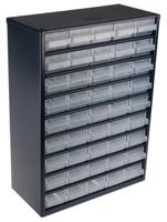 137454 Raaco 45 Drawer Storage Unit, Steel, 417mm x 306mm x 150mm, Blue