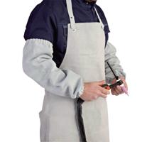 mancc Lebon Protection MANC/C Grey Reusable Leather Protective Sleeve for Puncture Resistant Use, 18.9in Length, Universal