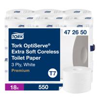 472650 Tork 18 rolls of 550 Sheets Toilet Roll, 3 ply