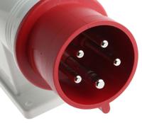 2423297 Scame IP44 Red Wall Mount 3P + N + E Right Angle Industrial Power Plug, Rated At 32A, 415 V