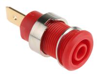 233060-22 Staubli Red Female Banana Socket, 4 mm Connector, Tab Termination, 32A, 1000V, Gold Plating
