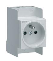 sns216 Hager SanVis Grey 2 Gang Plug Socket, 16A, Type E - French, Indoor Use
