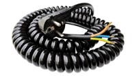 sp-dsr-217 TBS de Buck B.V. SP-DSR Spiral Cable 1.5 mm² 3 Core Power Cable, Black Polyvinyl Chloride PVC, 3m
