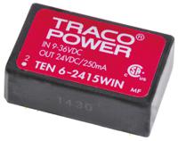 ten-6-2415win TRACOPOWER TEN 6WIN DC-DC Converter, 24V dc/ 250mA Output, 9 → 36 V dc Input, 6W, Through Hole, +85°C Max Temp