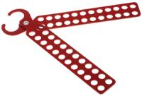 862-5168 RS PRO Red 24-Lock Steel Universal Lockout Hasp, 11mm Shackle, 25mm Attachment