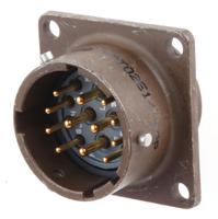 kpt02e14-12p ITT Cannon, KPT, Copper Alloy 12 Way Box Mount MIL Spec Circular Connector Receptacle, Pin Contacts,Shell Size 14,