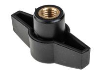 169-373 RS PRO Black Wing Clamping Knob, M10, Threaded Through Hole