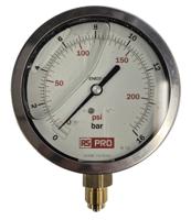 152-290 RS PRO BSP 3/8 Analogue Pressure Gauge 16bar Bottom Entry 100mm Outside Diameter