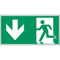 139133 Polyester Emergency Exit Left, None,  With Pictogram Only, Exit Sign
