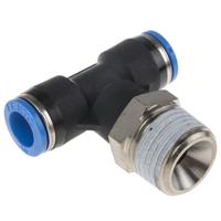 qst-12-10 Festo QS Series Tee Threaded Adaptor, Push In 10 mm to Push In 10 mm, Threaded-to-Tube Connection Style, 190672