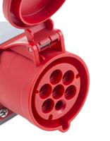5123257-7 Scame, Optima IP44 Red Wall Mount 6P + E Right Angle Industrial Power Socket, Rated At 32A, 415 V