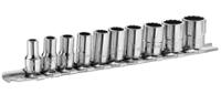rb40au Facom 10-Piece Imperial 1/4 in Deep Socket Set, 12 point