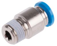 qs-18-6-i Festo QS Series Straight Threaded Adaptor, R 1/8 Male to Push In 6 mm, Threaded-to-Tube Connection Style, 153013