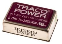 thd-15-2423win TRACOPOWER THD 15WIN DC-DC Converter, ±15V dc/ ±500mA Output, 9 → 36 V dc Input, 15W, Through Hole, +85°C Max