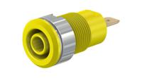 233070-24 Staubli Yellow Socket Banana Connector, 4 mm Connector, Tab Termination, 24A, 1kV, Nickel Plating