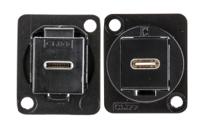 143-8923 RS PRO Straight, Panel Mount, Female to Male- Dual Port Type C USB Connector