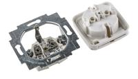 20-euk-214 Busch Jaeger - ABB White 1 Gang Plug Socket, 16A, Type F - German Schuko
