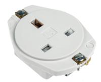 k735-whi MK Electric Panel Mount White 1 Gang Plug Socket, 13A, Type G - British, Indoor Use