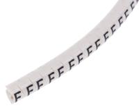 901-10418 HellermannTyton Helagrip Slide On Cable Markers, Black on White, Pre-printed "F", 2 → 5mm Cable,