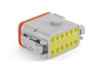 at06-12sa-rd01 Amphenol Industrial, AT Automotive Connector Plug Grey Cable Mount 12 Way, Crimp Termination AT06-12SA-RD01