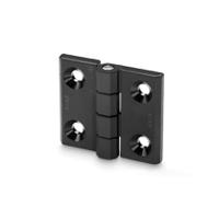 425812-elesa Elesa PA Butt Hinge with a Loose Pin Pin, Screw Fixing, 60mm x 70mm x 14.5mm