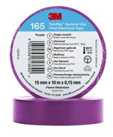 3m-165-purple-15mm-x-10m 3M Temflex 165 Purple Vinyl Electrical Tape, 15mm x 10m