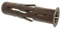 r-uno-brn-1000 RawlPlug Brown Plastic Wall Plug, 30mm Length, 7mm Fixing Hole Diameter