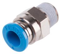 qs-18-6 Festo QS Series Straight Threaded Adaptor, R 1/8 Male to Push In 6 mm, Threaded-to-Tube Connection Style, 153002