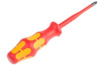 05006461001 Wera Pozidriv Insulated Screwdriver, PZ2 Tip, 100 mm Blade, VDE/1000V, 205 mm Overall