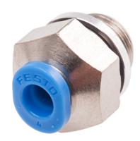 qsm-g18-4 Festo QS Series Straight Threaded Adaptor, G 1/8 Male to Push In 4 mm, Threaded-to-Tube Connection Style, 186264