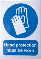 763-2017 RS PRO Vinyl Mandatory Hand Protection Sign With English Text