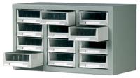 669-3793 RS PRO 12 Drawer Storage Unit, Steel, 350mm x 586mm x 290mm, Grey