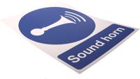 763-1869 RS PRO PP Rigid Plastic Mandatory Sound Horn Sign With English Text