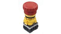 xw1e-bv413mfr Idec XW Series Pull to Reset Emergency Stop Push Button, Panel Mount, 22mm Cutout, 1NO, 3 NC, IP65
