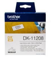 dk-11208 Brother White Black Print Label Roll, 90mm Width, 38mm Height, 400Per Roll Qty