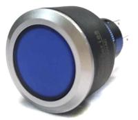 175-8273 RS PRO Illuminated Push Button Switch, Momentary, Panel Mount, 22.2mm Cutout, DPDT, Blue LED, 250V ac, IP65