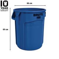 fg263200blue Rubbermaid Commercial Products BRUTE 121L Blue Snap-On Polyethylene Waste Bin