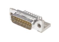 023167 Provertha TMC 15 Way Right Angle Through Hole D-sub Connector Plug, 2.84mm Pitch, with Guide Frame