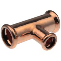 38490 Copper Pipe Fitting, Push Fit 90° Equal Tee for 22 x 22 x 15mm pipe