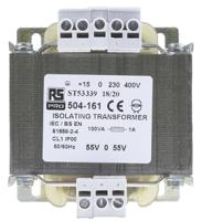504-161 RS PRO 100VA 1 Output Chassis Mounting Transformer, 55V ac, IEC 61558-2-4
