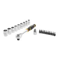 fmmt82681-0 Stanley 21-Piece Imperial, Metric 13 mm, 14 mm, 15 mm, 16 mm, 17 mm, 18 mm, 19 mm, 22 mm, 24 mm Bit Socket Set with