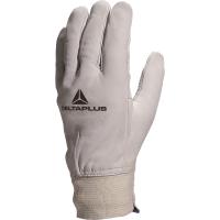 gfble09 Delta Plus GFBLE White Leather Work Gloves, Size 9